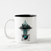 ビニールおもしろいレコード収集装置 | ミュージックラバーマググ ツートーンマグカップ (左)