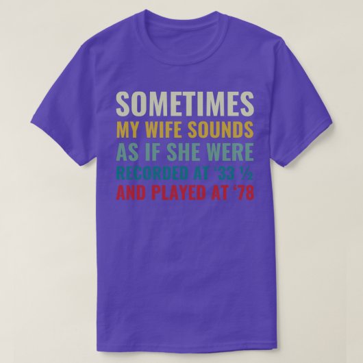 ビニールおもしろい恋人の夫ビニールレコード Tシャツ (デザイン正面)