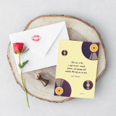 ビニールお洒落レコードを回転するターンテーブル。 カード