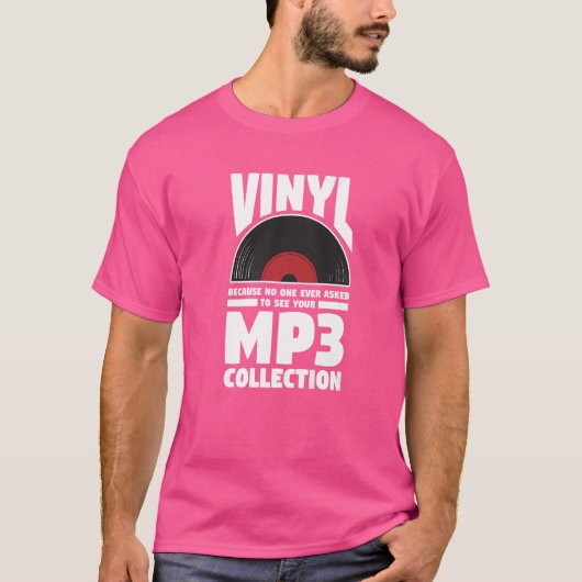 ビニールだって頼誰もMp3を見ない Tシャツ (正面)