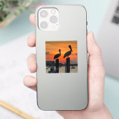 ビニールのシールにサンセット&ペリカン シール (スマートフォン)