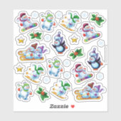 ビニールのシール媒体セットクリスマスキャラクター シール (シート)