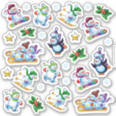 ビニールのシール媒体セットクリスマスキャラクター シール (正面)