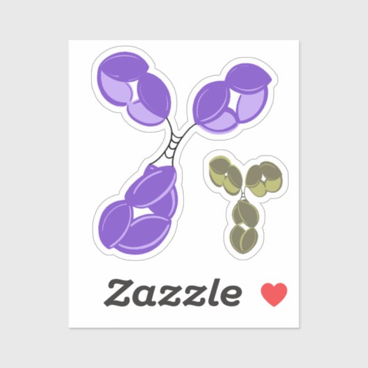 ビニールのシール – パープルIgG （抗体）、ボーナス付き シール (シート)