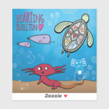 ビニールのステッカー – 海の中のAxolotls - Buellton.Art