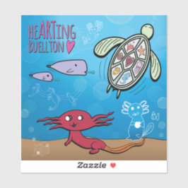 ビニールのステッカー – 海の中のAxolotls - Buellton.Art シール