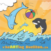 ビニールのステッ遊ク – Cetaceans - Buellton.Art シール (正面)