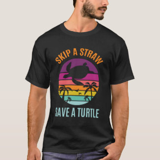 ビニールのストローを救亀のOcにスキップする Tシャツ