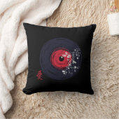 ビニールのレコードグランジレトロと桜 クッション (ブランケット)