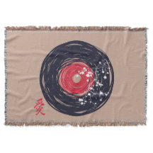 ビニールのレコードグランジレトロと桜