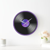 ビニールアルバムレコード 音楽好き ラージ壁時計 (ホーム)