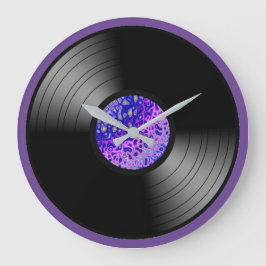 ビニールアルバムレコード 音楽好き ラージ壁時計