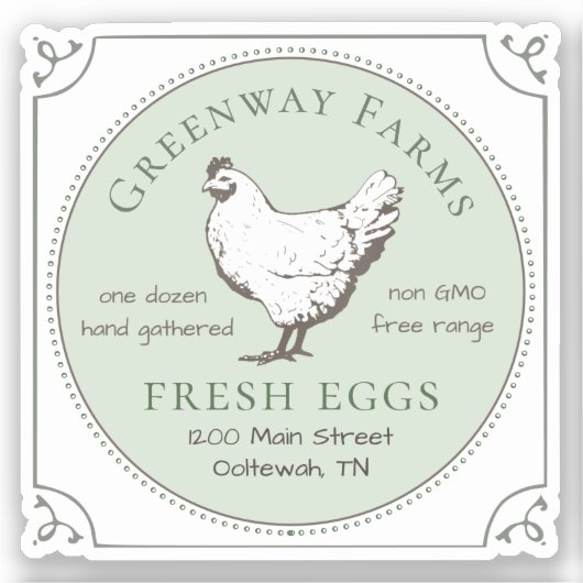 ビニールウインドシールFRESH EGGS with HEN シール (正面)