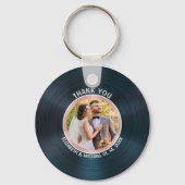 ビニールエレガントレコードカスタムフォト名Keychain キーホルダー (正面)