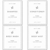 ビニールエレガント防水浴室ラベル、4セット シール (正面)