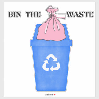 ビニールカスタムのシールをゴミ箱に貼る シール