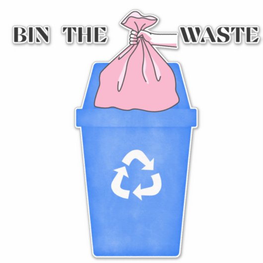 ビニールカスタムのシールをゴミ箱に貼る シール (正面)