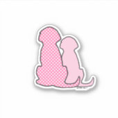 ビニールカスタムピンクドッグステッカー シール (正面)