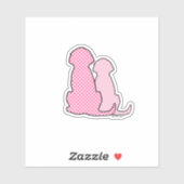 ビニールカスタムピンクドッグステッカー シール (シート)