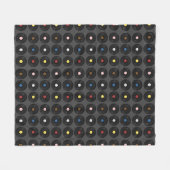 ビニールカラフルレコードクラシック フリースブランケット (正面(横))