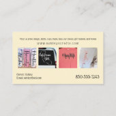 ビニールクラフティングとデザイン – イエロー《写真》ぼけ味グリッター 名刺 (裏面)