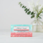 ビニールクラフティング&デザインコーラル&ターコイズブシ 名刺 (スタンド正面)