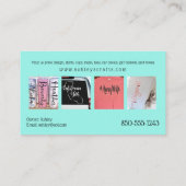 ビニールクラフティング&デザインコーラル&ターコイズブシ 名刺 (裏面)