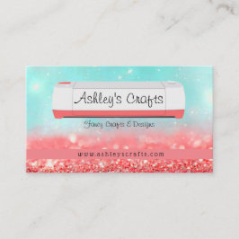 ビニールクラフティング&デザインコーラル&ターコイズブシ 名刺