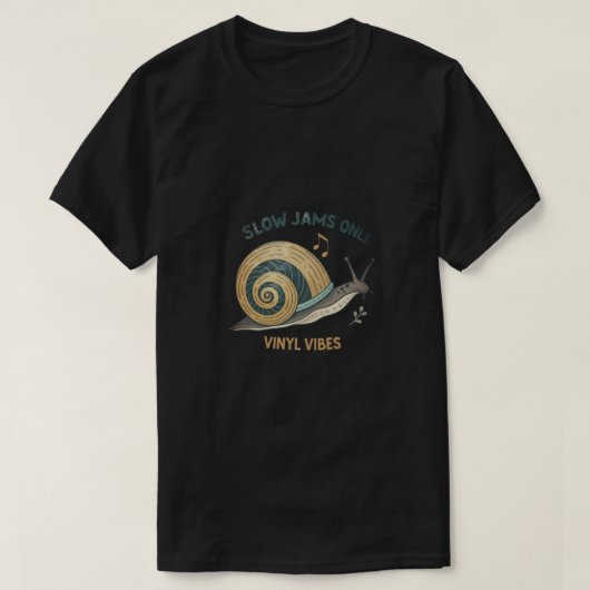 🐌🎶ビニールグルーブカタツムリT型 – ヴィンテージViを回転 Tシャツ (デザイン正面)
