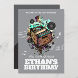 ビニールグルーブ誕生日パーティー 招待状