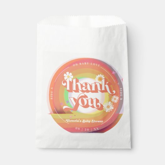 ビニールグロヴィの赤ちゃんシャワー フェイバーバッグ (正面)