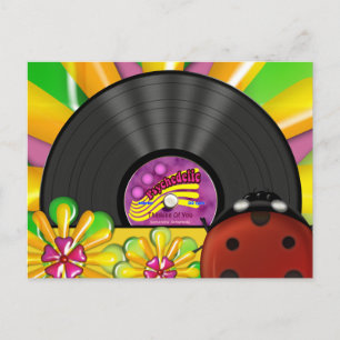 ビニールサイケデリックレコーパーソナライズされたドはがき ポストカード