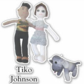 ビニールシール – カップルと犬 シール (正面)