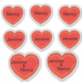 ビニールシール – ハートと名前 シール (正面)