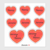 ビニールシール – ハートと名前 シール (シート)