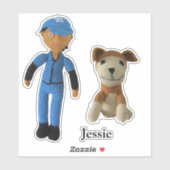 ビニールシール – 男の子と犬 シール (シート)