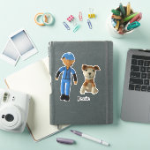 ビニールシール – 男の子と犬 シール (iPadカバー)