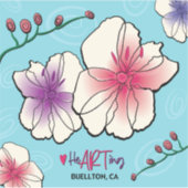 ビニールシール – 花とつる植物- Buelton.Art シール (正面)