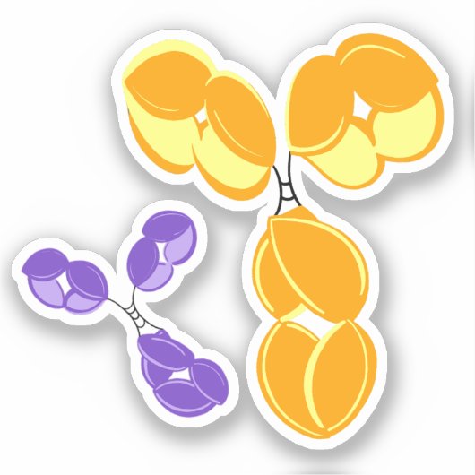 ビニールシール – 黄色IgG (抗体)付/ボーナス シール (正面)