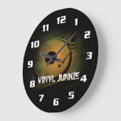 ビニールジャンキーオールドレトロターンテーブル ラージ壁時計 (傾斜)