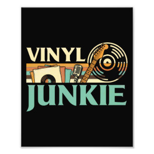 ビニールジャンキーLPレコードDJTurntableミュージックコレクション フォトプリント