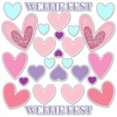ビニールステッカーをカット - Wellie Fest ハート シール (正面)