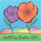 ビニールステッカー – カリフォルニアポピー – Buellton.Art シール (正面)