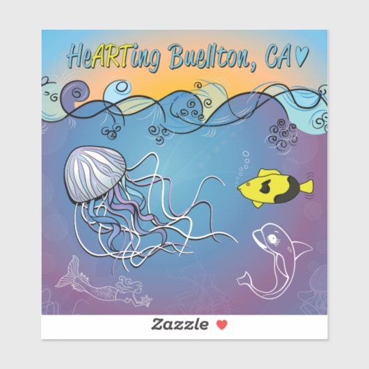 ビニールステッカー – ジェリーウェーブ – Buelton.Art シール (シート)