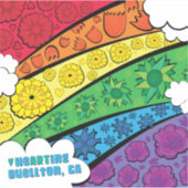 ビニールステッカー – レインボーフラワーズ – Buellton.Art シール (正面)