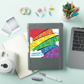 ビニールステッカー – レインボーフラワーズ – Buellton.Art シール (iPadカバー)