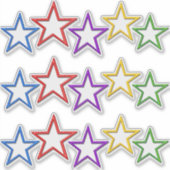 ビニールステッカー – 色付き星 シール (正面)