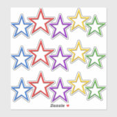 ビニールステッカー – 色付き星 シール (シート)