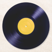 ビニールディスクのレトロ旧タイムスタイルカバー ラウンドペーパーコースター (正面)