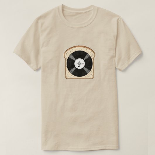 ビニールトーストTシャツ | 音楽おもしろいレコードT型 Tシャツ (デザイン正面)